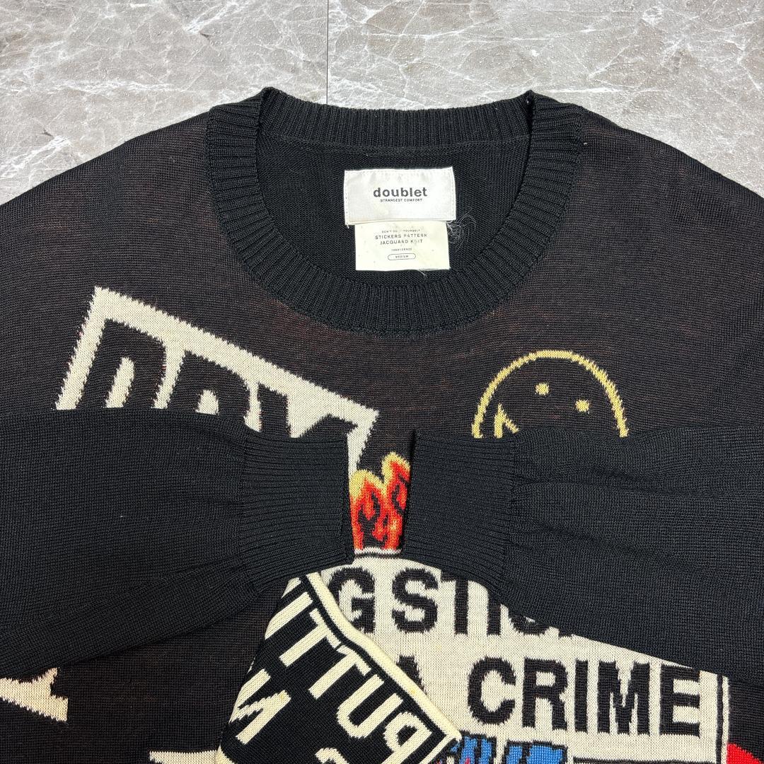 doublet Stickers Pattern Jacquard Knit M