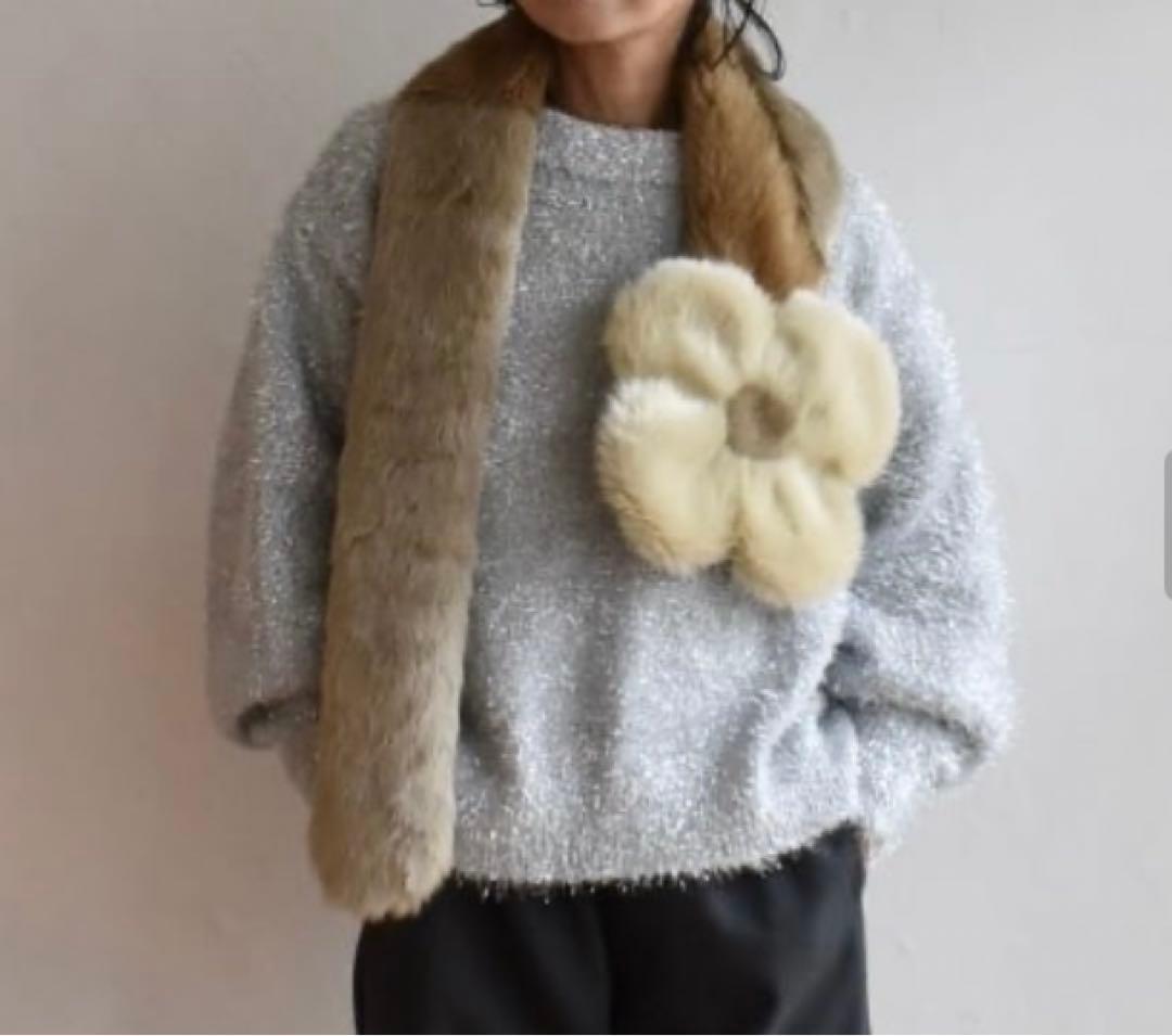 wandmee FLOWER FUR STOLE ホワイト - メルカリ