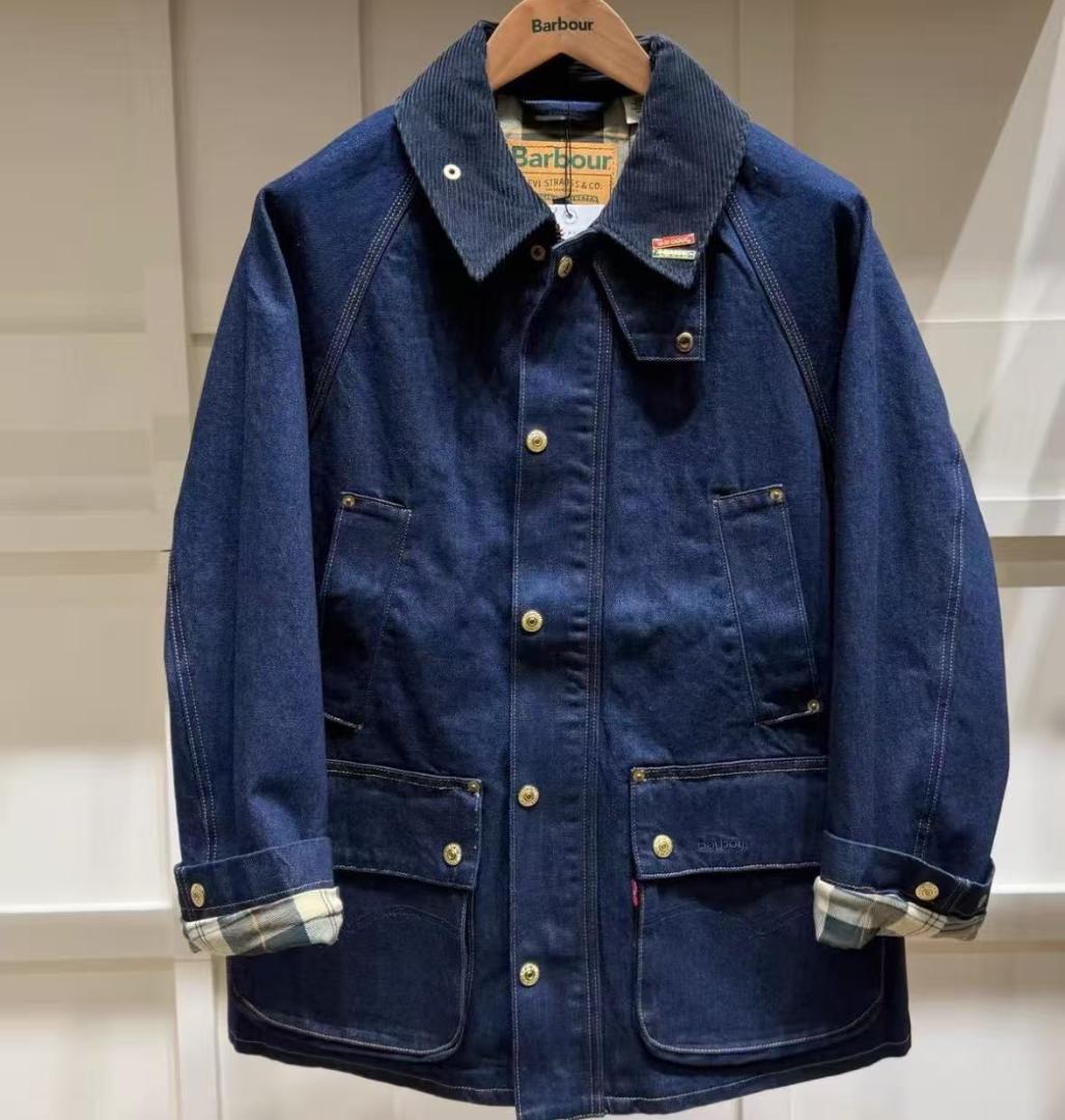 Barbour*Levi ネイビー デニム カバーオール M - メルカリ