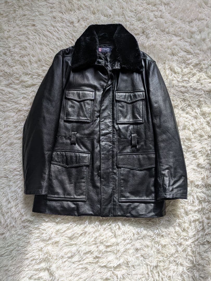 う*食様 ラルフローレン　チャプス　レザー　革ジャン　2way ラムレザー　羊革 ヘリテージ☆【Polo Ralph Lauren】ラムスキンレザージャケット (POLO