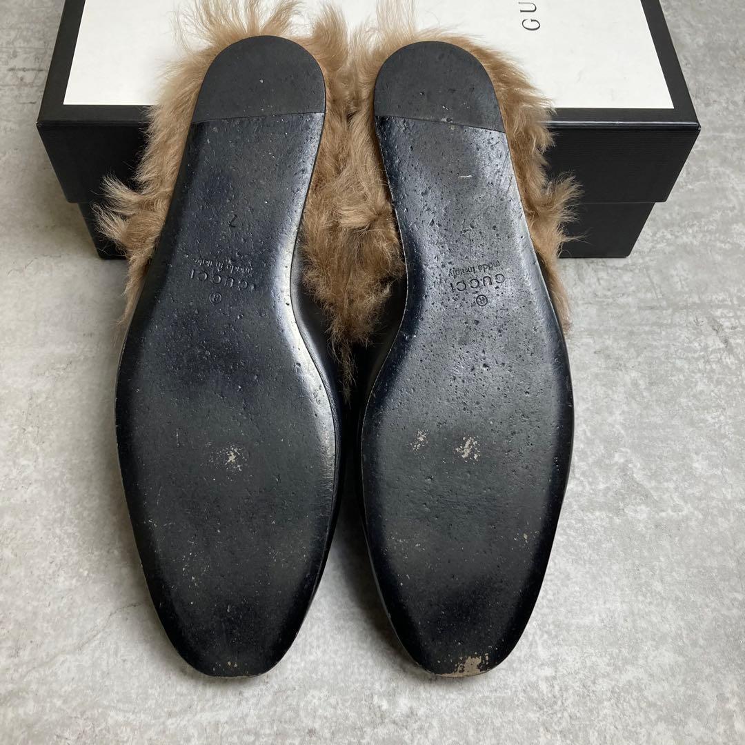 GUCCI グッチ プリンスタウン ホースビット ファー ミュール 7