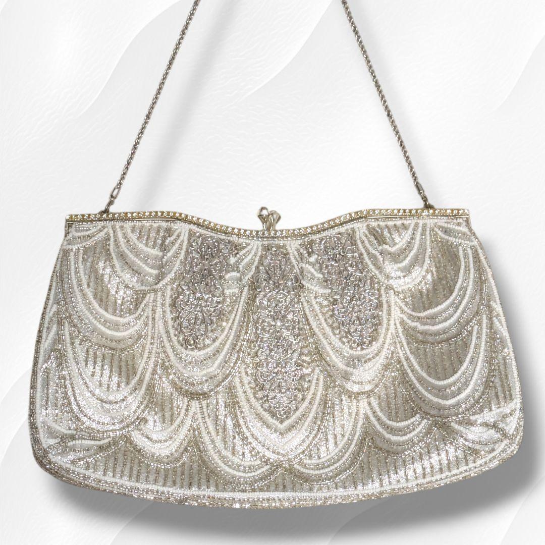 【美品】Lumy Hashimoto ルミー はしもと ビーズバッグハンドバッグ LUMY】ルミーはしもと ヴィンテージ ハンドバッグ ビーズバッグ