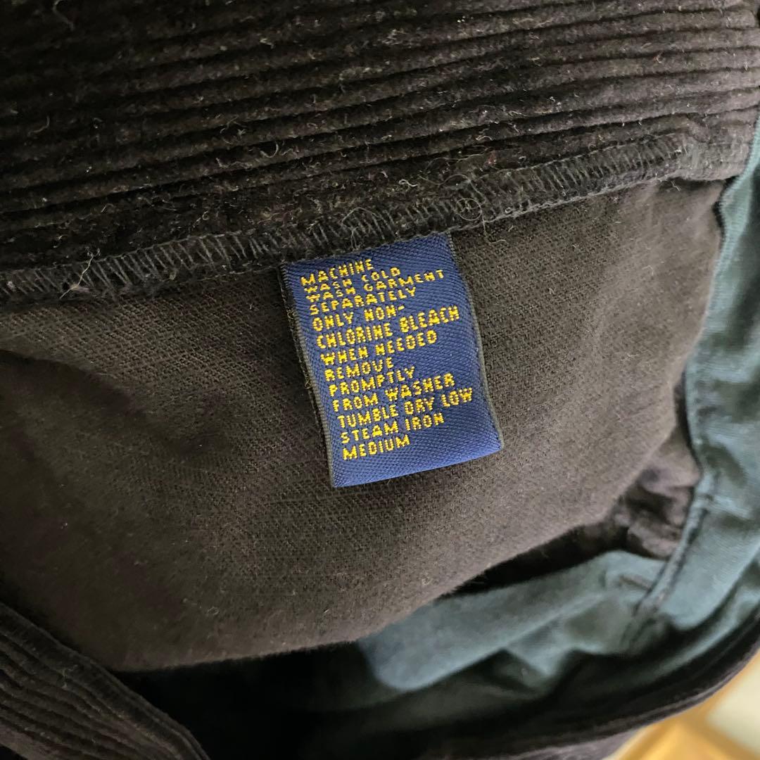 ラルフローレンラグビー 太畝コーデュロイパンツ ブラック 黒 36×32