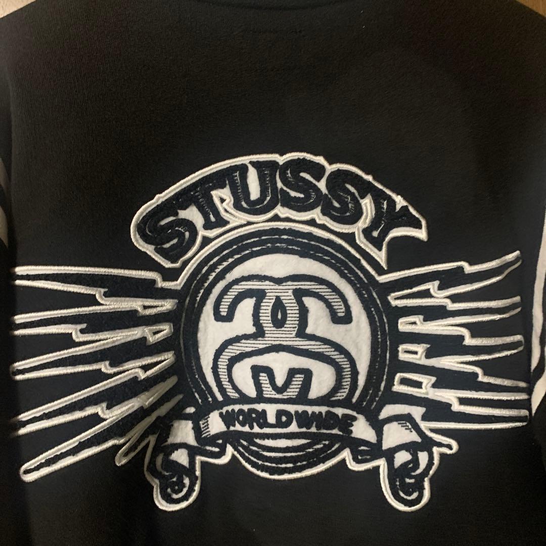Stussy ストライプデザイン スタジャン、スエットタイプ、最終値下げ
