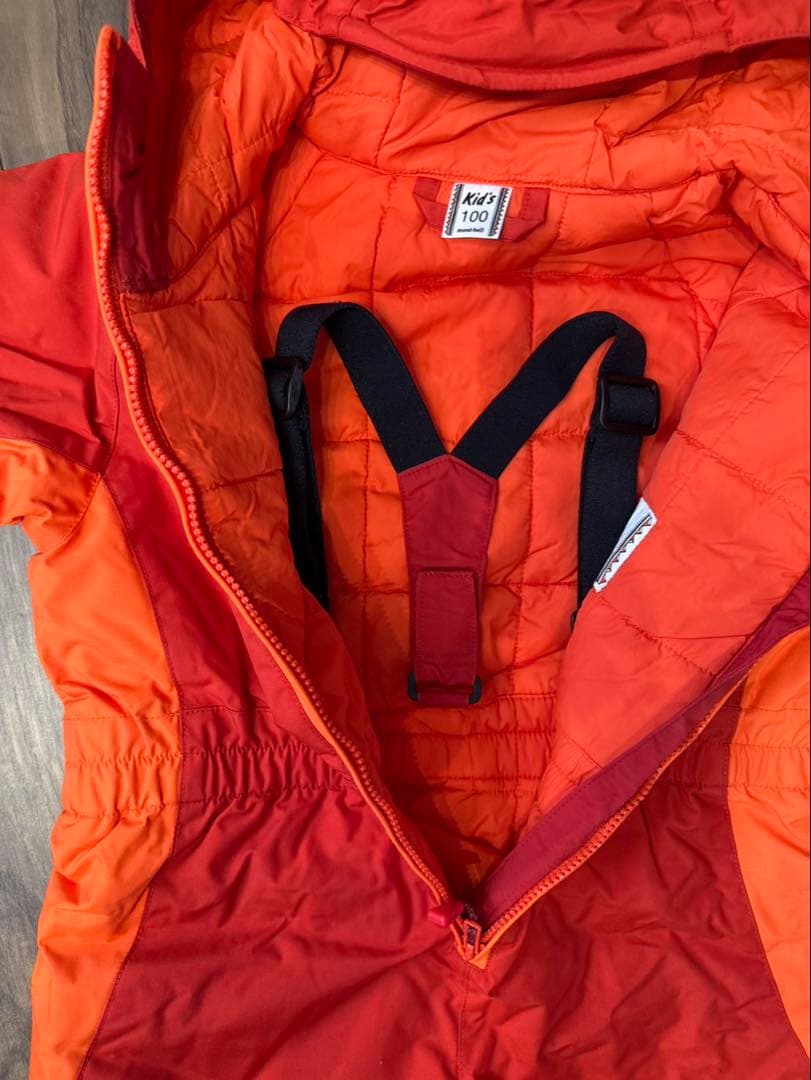 新品 mont-bell 子供用スキーウェア Kid's 100 オレンジ