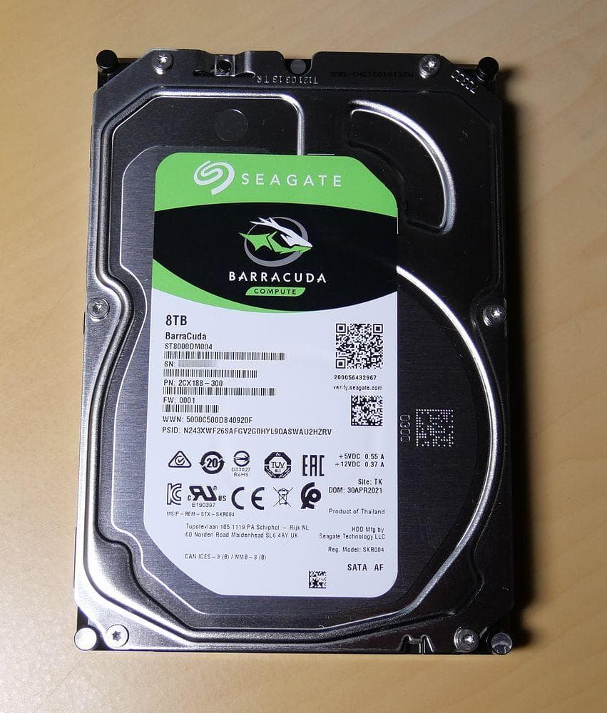 SEAGATE BARRACUDA 8TB 時間722h 正常動作