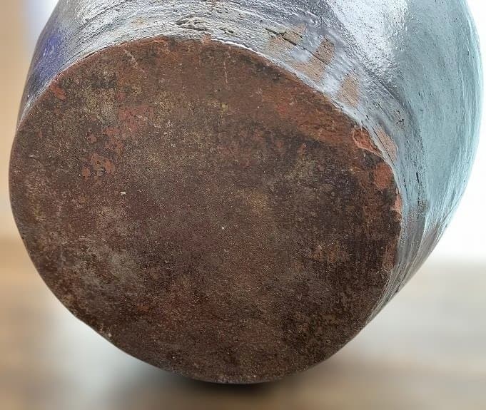 小振りで釉薬の美しい唐津焼の壷 水瓶 古民藝 古民具 甕