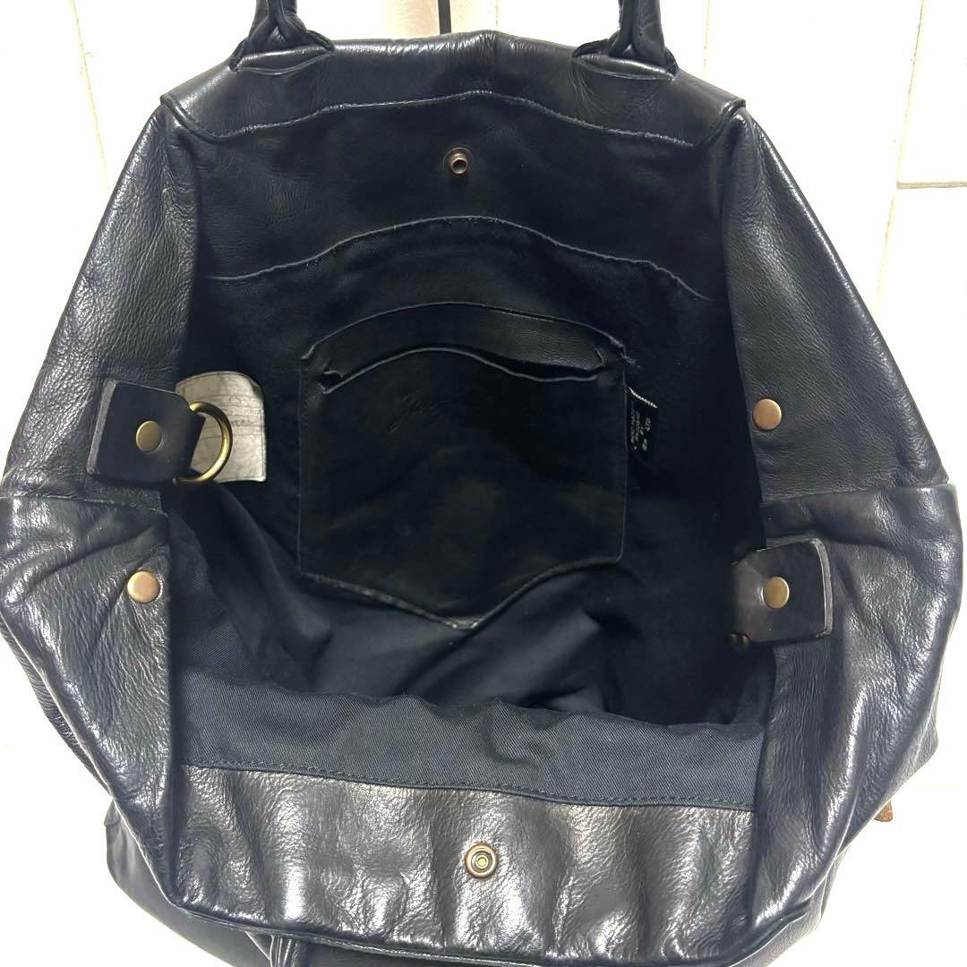 大容量 イングランド製 JAS M.B. オールレザー ヘルメットバッグ 黒