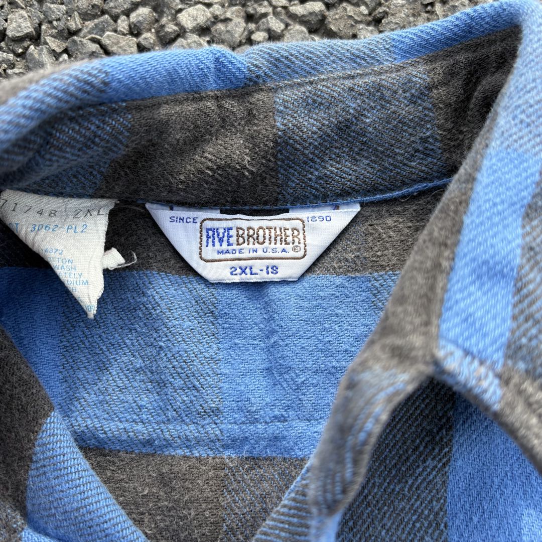 FIVE BROTHER 70~80年代 三角タグ ヘビーネルシャツ USA製 - メルカリ