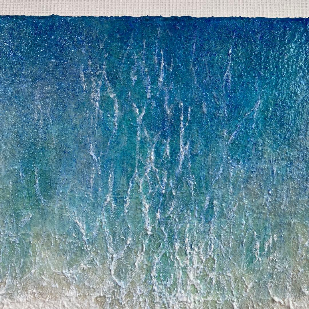 絵画 アクリル画 原画 渚 海 癒し 風景画 テクスチャーアート 一点物