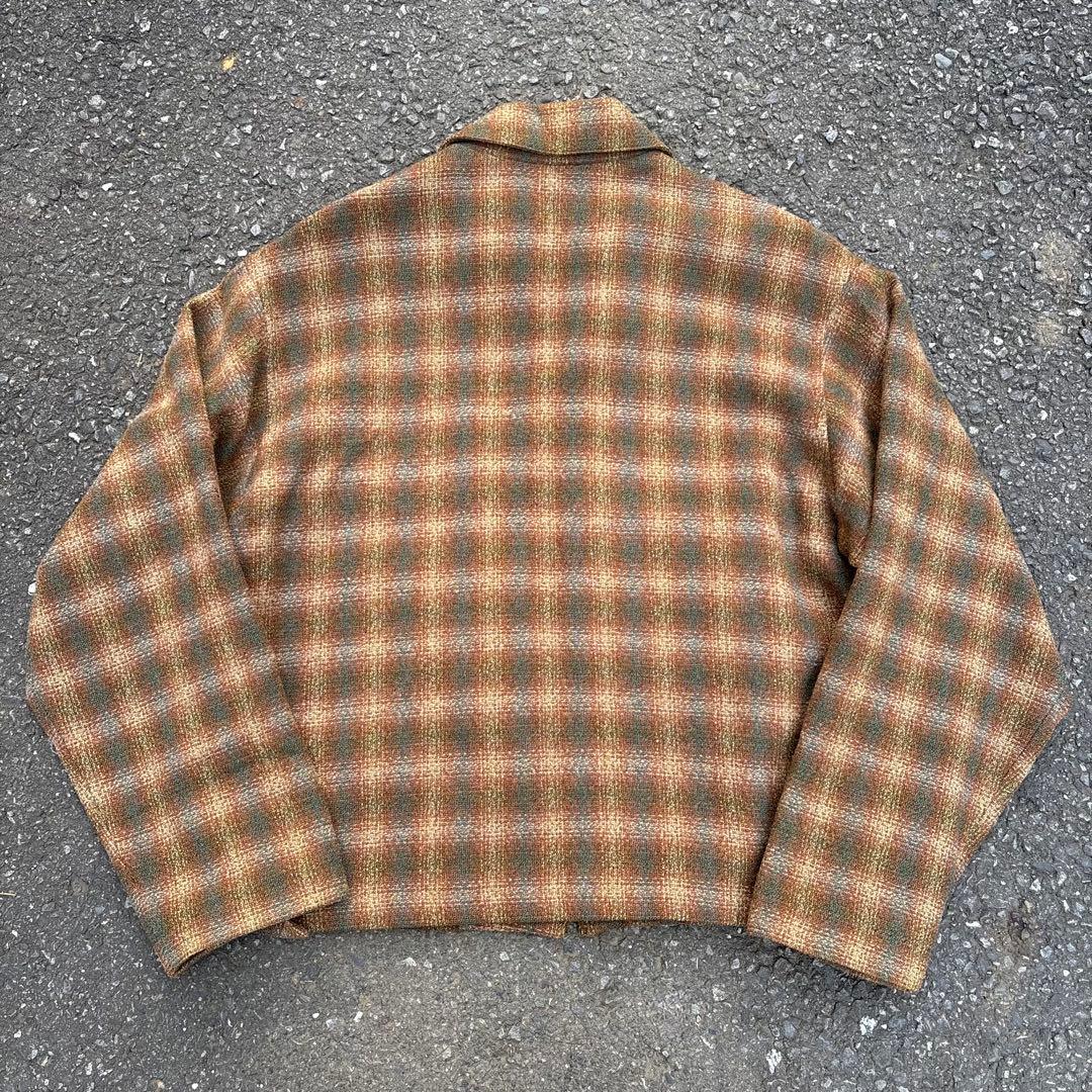90s BEAMS オンブレチェック ウールジャケット 日本製 100%ウール