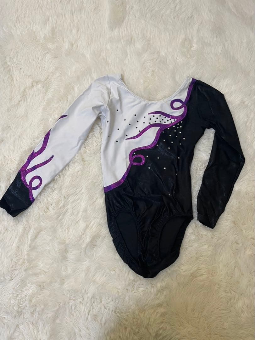 白黒紫 長袖レオタード FR 34 白黒紫 長袖レオタード FR 34 【公式通販】