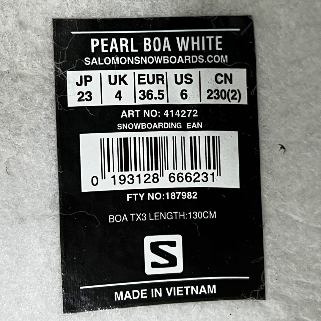 【即日発送】SALOMONスノボPEARL BOA WHITE 23.0cm