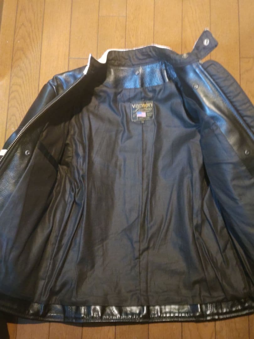 別注 VANSON RJP レザーライダースジャケット ワッペン バンソン