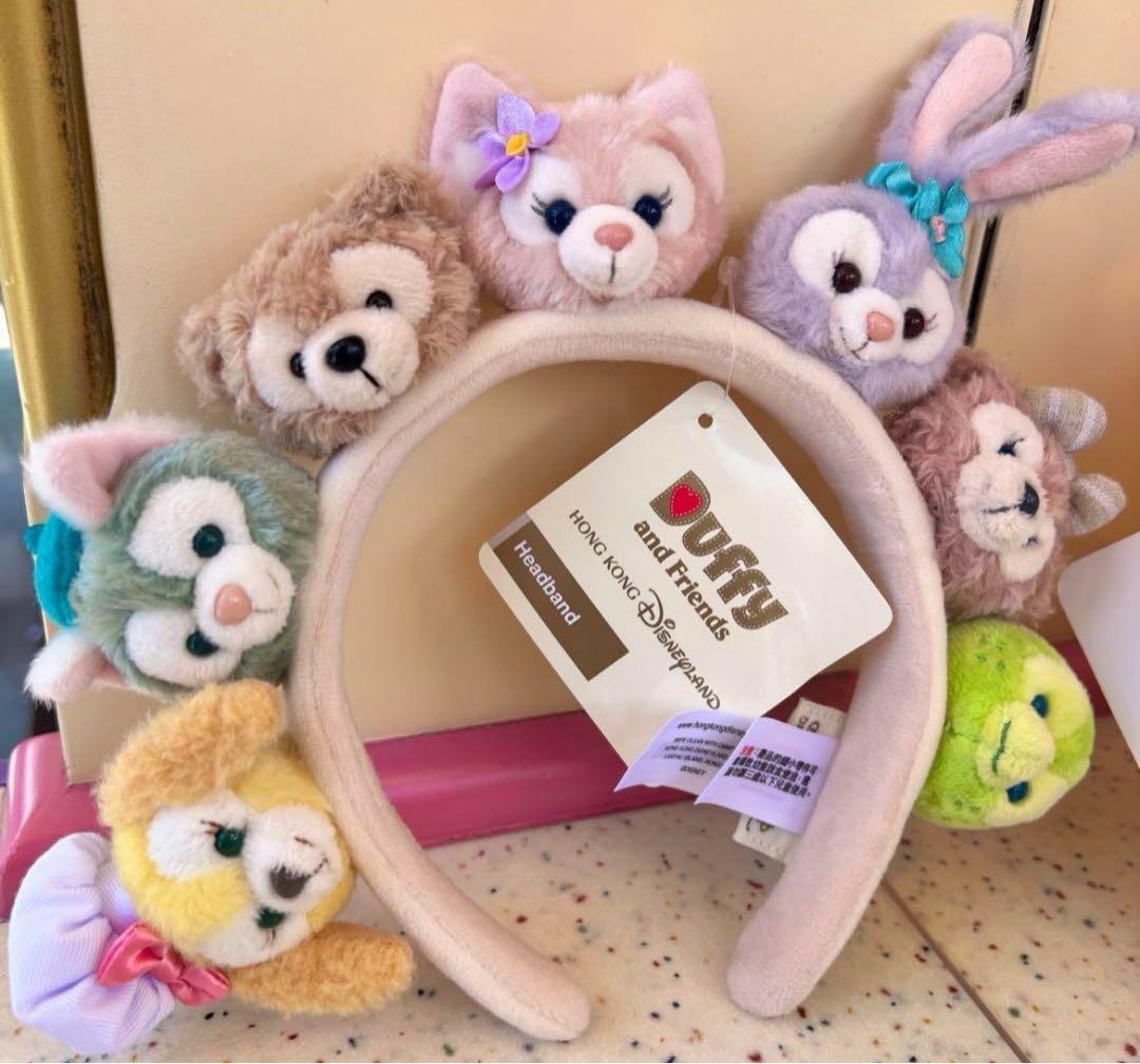 香港ディズニー限定 ダッフィーフレンズ 7人ぬいぐるみカチューシャ