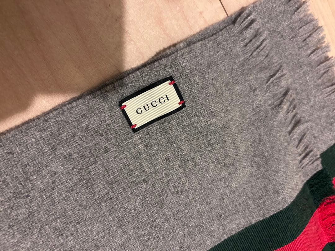 GUCCI グレー マフラー フリンジ付き - 小物ヴィンテージ