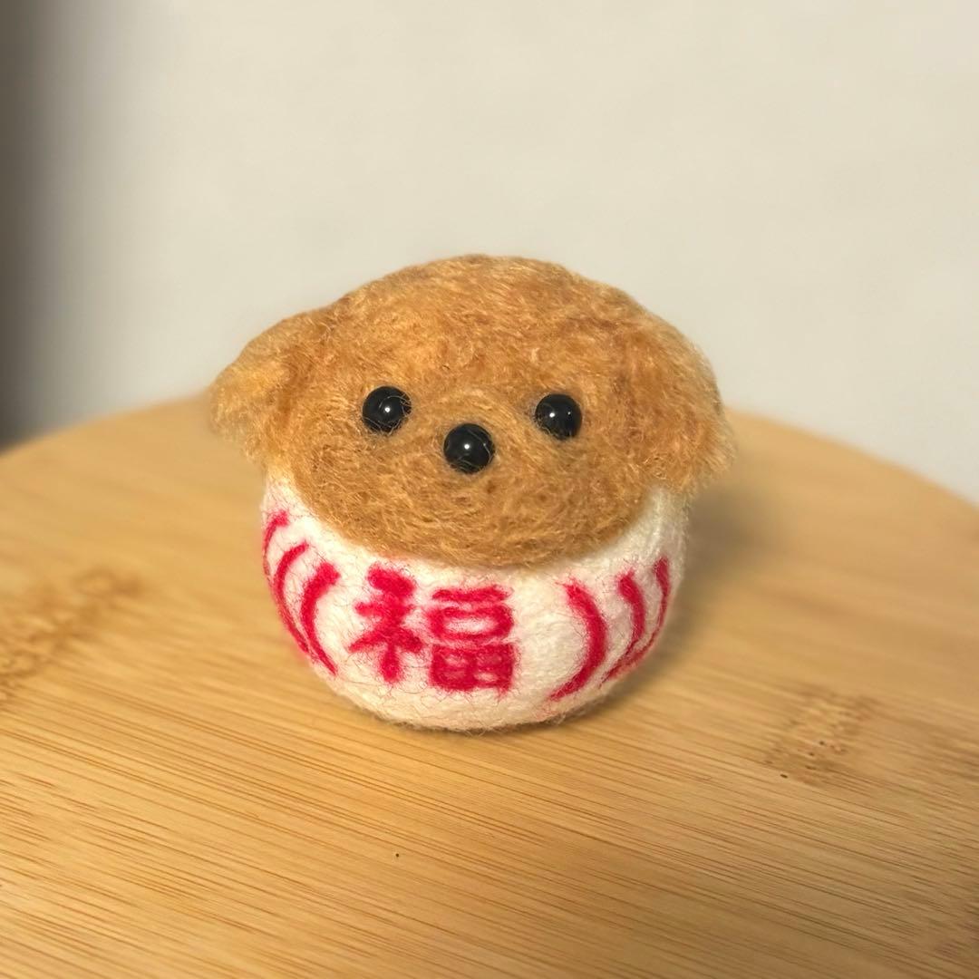 羊毛フェルト トイプードル紅白だるま 門松2個付き - メルカリ