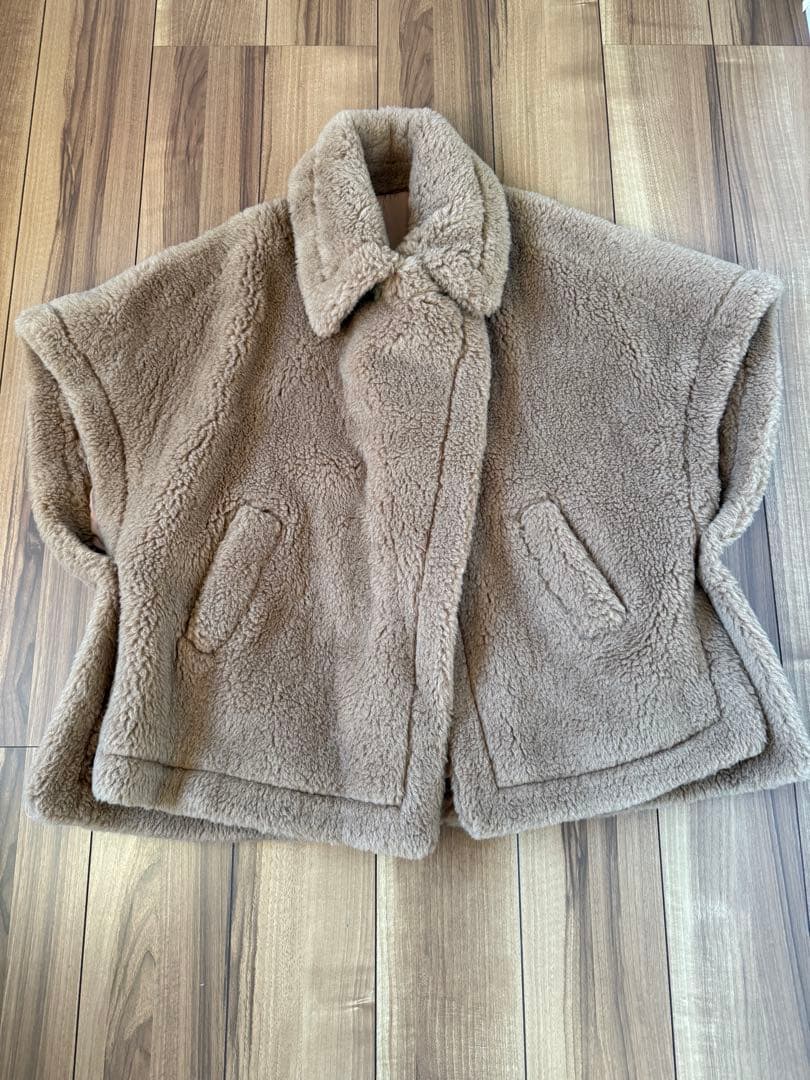 テディベアケープ　アルパカ素材　ライトブラウン Max Mara（マックスマーラ） テディ ファブリック テディベア アウター