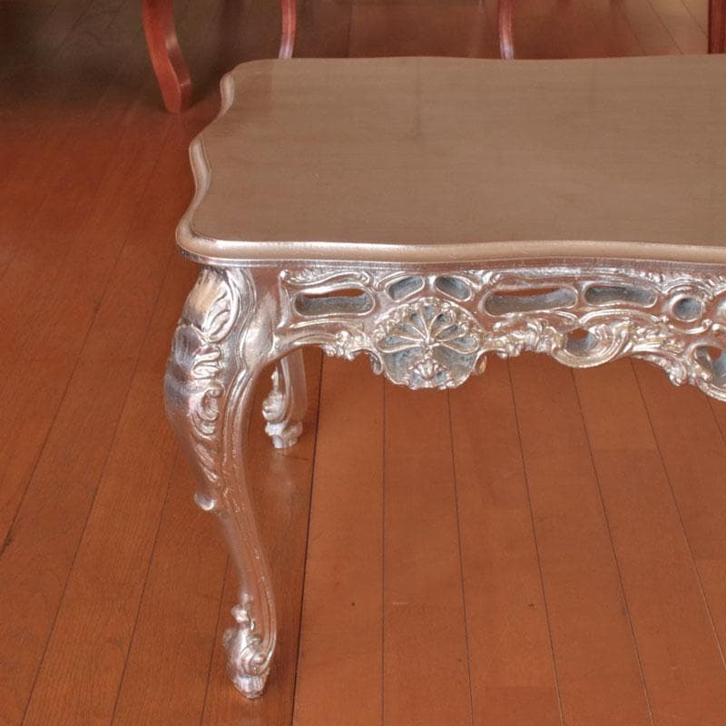 イタリア製 ローテーブル シルバー センターテーブル 銀 602-1073