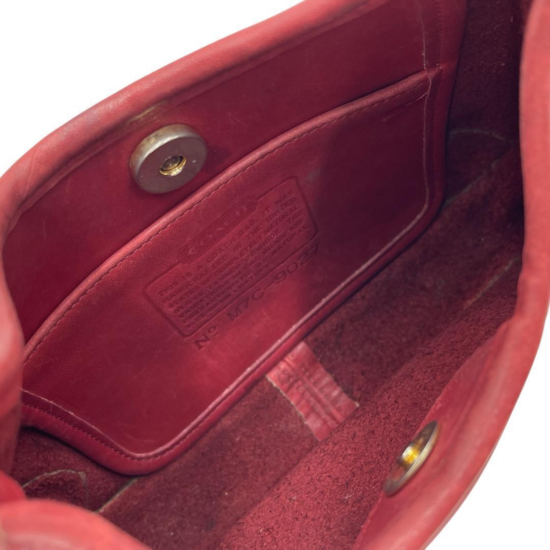 COACH/オールドコーチ 9027 エルゴ ハンドバッグ レッド レザー 希少