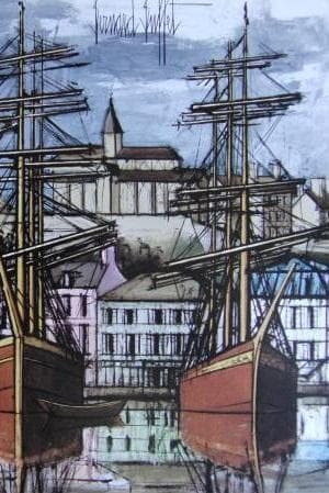 ベルナール・ビュッフェ「Granville」希少画集の額装画、人気作品