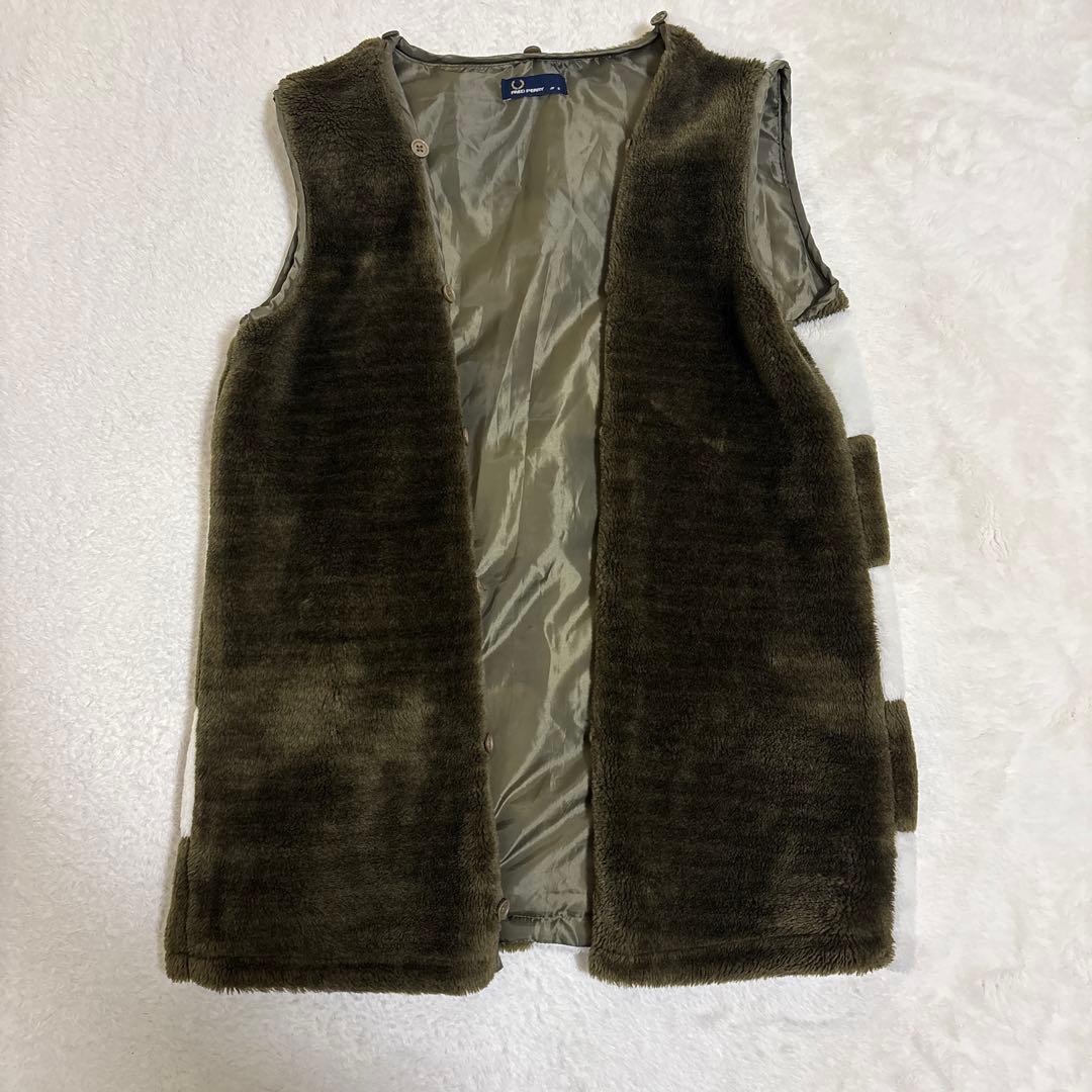 FRED PERRY モッズコート S カーキ ライナー付 ブロックチェック Fred