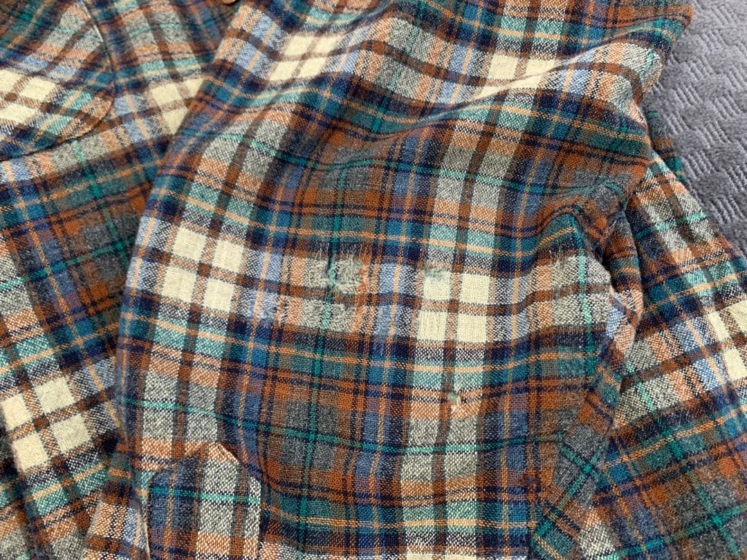 70s “PENDLETON” ボードシャツ 開襟 USA製 ブラウン2XL