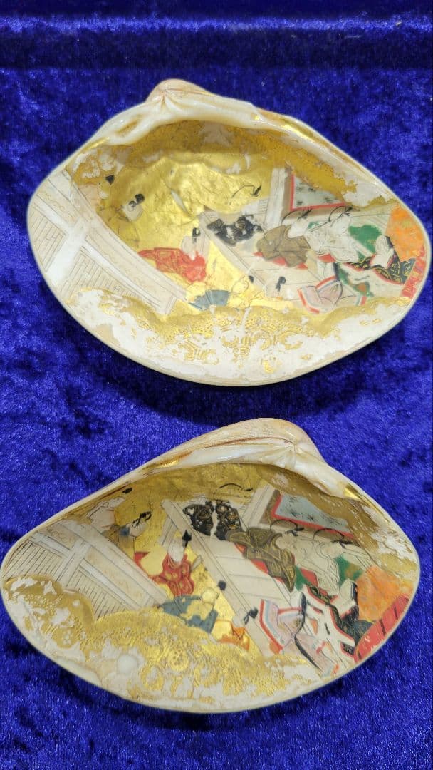 大きめ 江戸時代 貝合わせ 貝合せ 雛人形 蒔絵 ⑧金箔 源氏物語 郷土玩具 大きめ 江戸時代 貝合わせ 貝合せ 雛人形 蒔絵 ⑧金箔 源氏物語 郷土玩具
