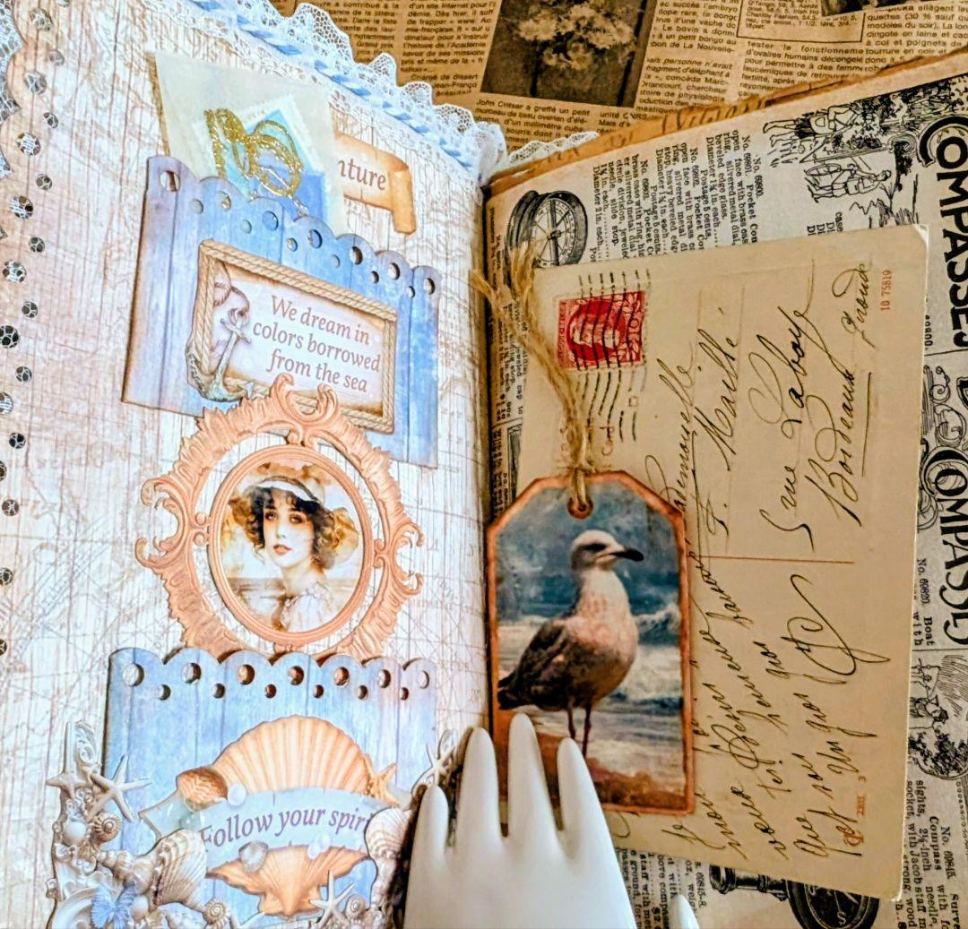 海の贈り物」海辺のノスタルジー大型ジャンクジャーナル✨Sunshine✨