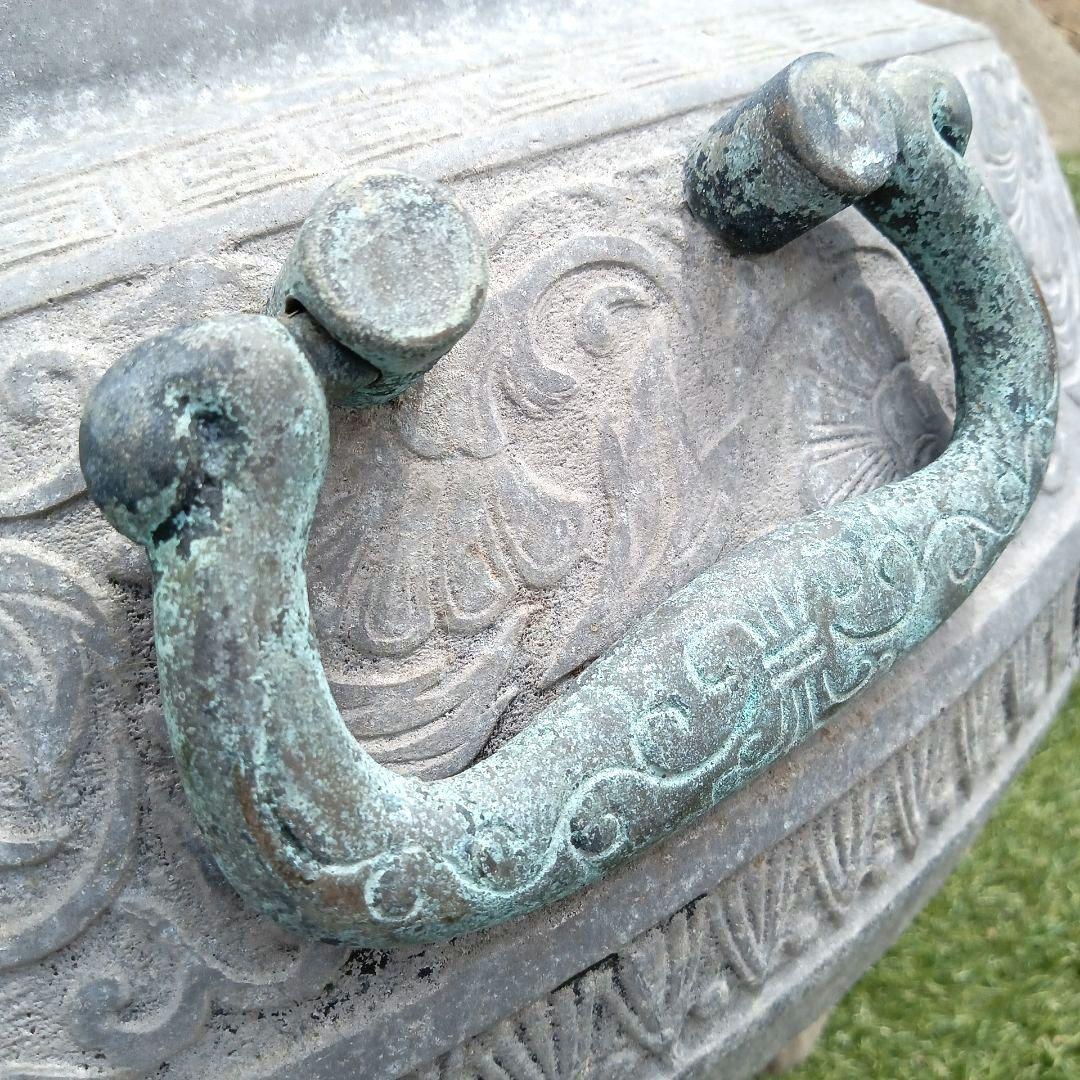 青銅製火鉢••プランター ビンテージ•ジャンクガーデン レトロ火鉢 大きめ