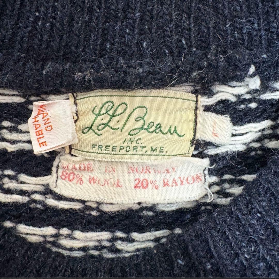 な*ぐ様 【初売り】60s L.L.Bean バーズアイニット 筆記体タグ TM