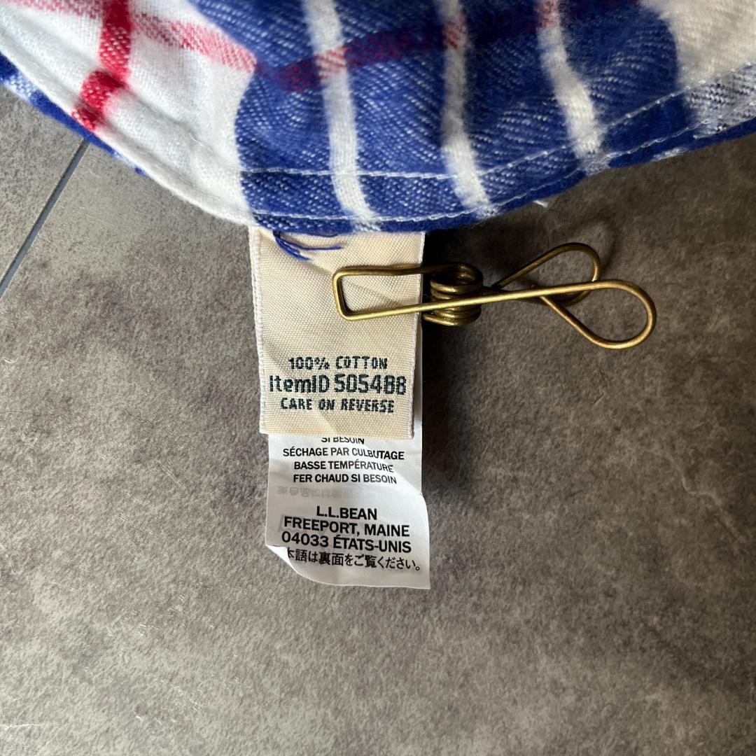 00s L.L.Bean フランネルパーカー チェック柄 青 XL A696