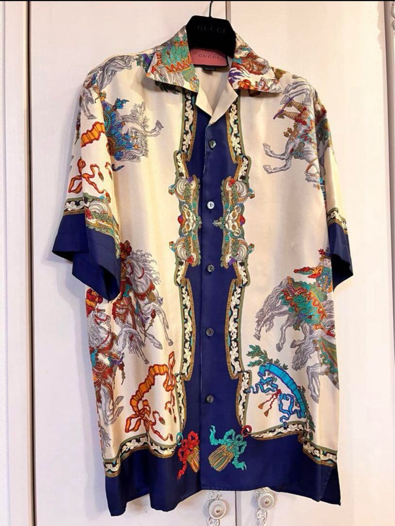新品　未使用　GUCCI オーダーメイドシャツ すぐ届く Gucci グッチ GG リネン シャツ セットアップ可 (GUCCI