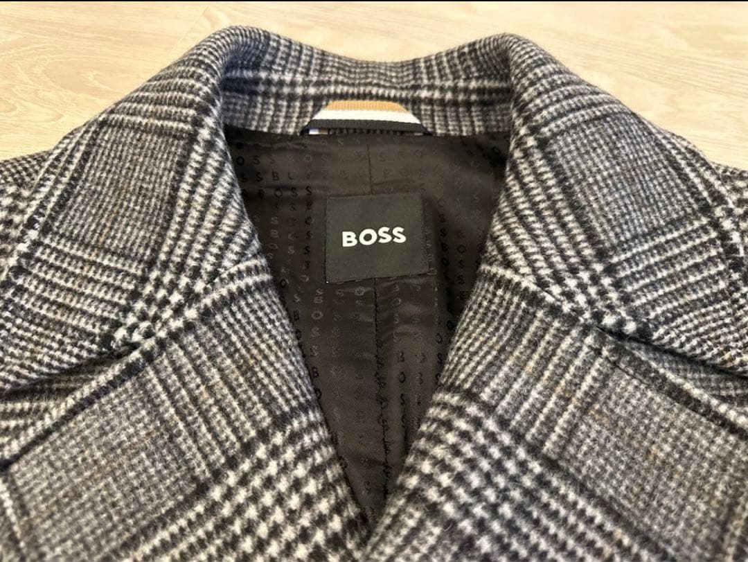BOSS BOSS グレンチェック ダブルブレステッド コート 3XL グレン