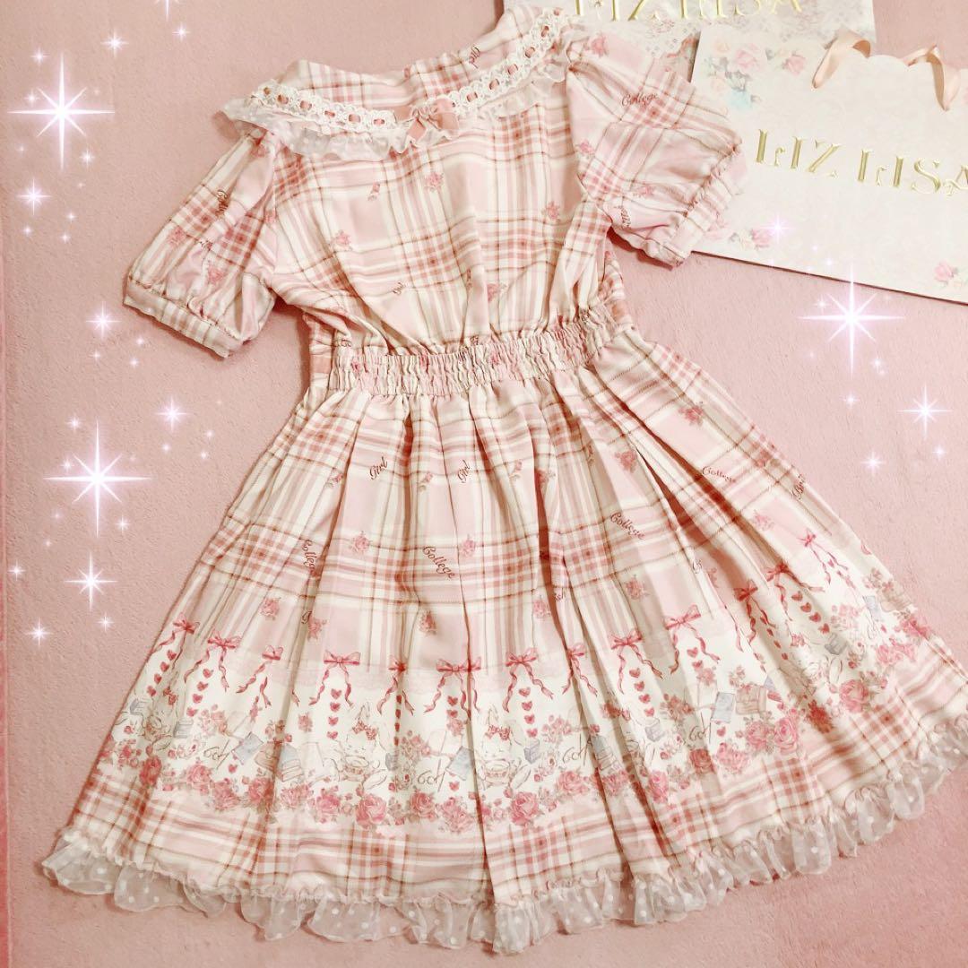☆リズリサLIZLISA☆チェック×うさぎ☆シャーロット柄ワンピース新品