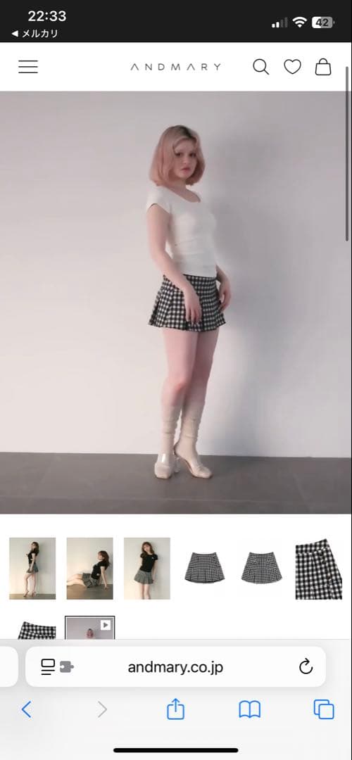 andmary Mia check skirt　M コンビニ支払い❌