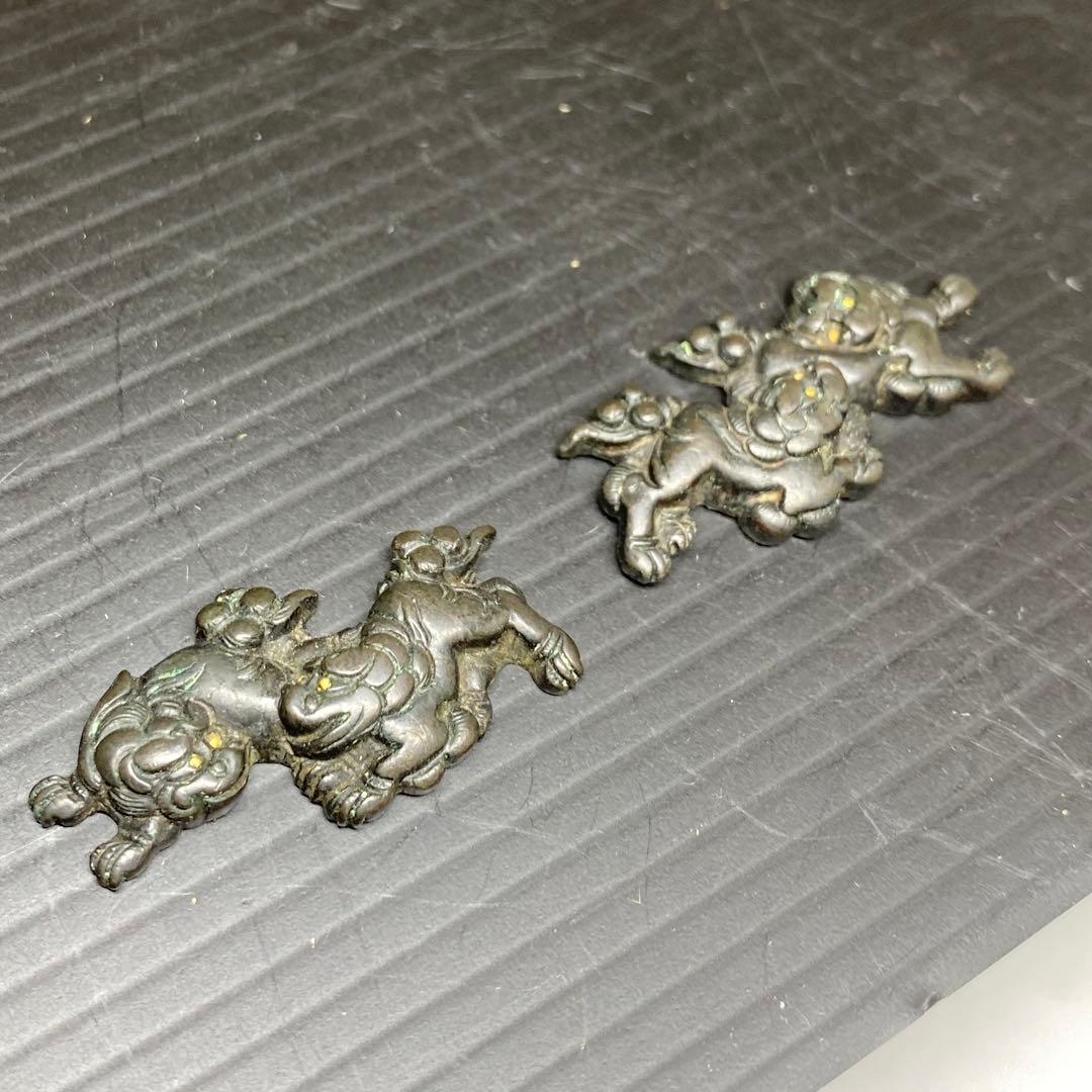 江戸時代 獅子目貫（目に金） 11g 東さ7-1012☆2F