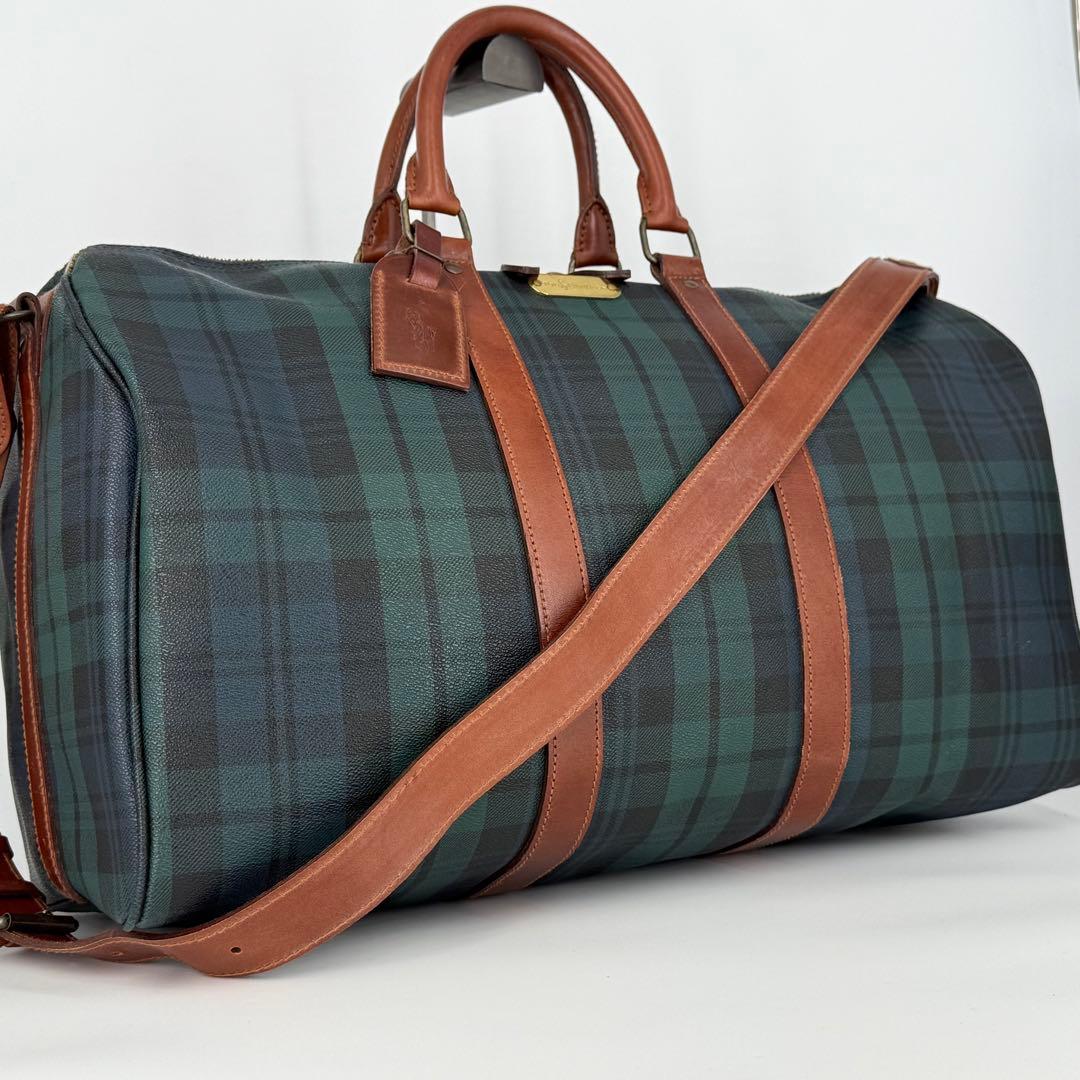 美品 ポロ ラルフローレン 2way ボストンバッグ グリーン 旅行 330A