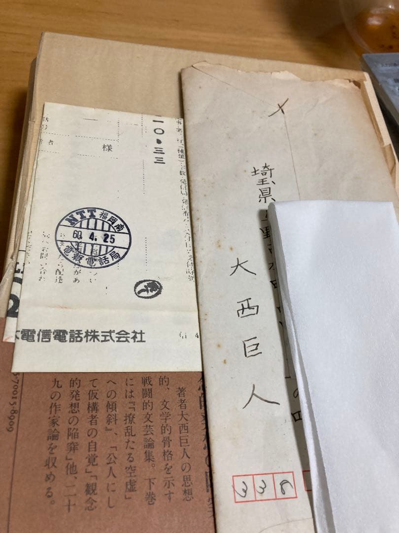 欲情との結託 謹呈　大西巨人　友人に宛てた電報と手紙　窮状の知らせ