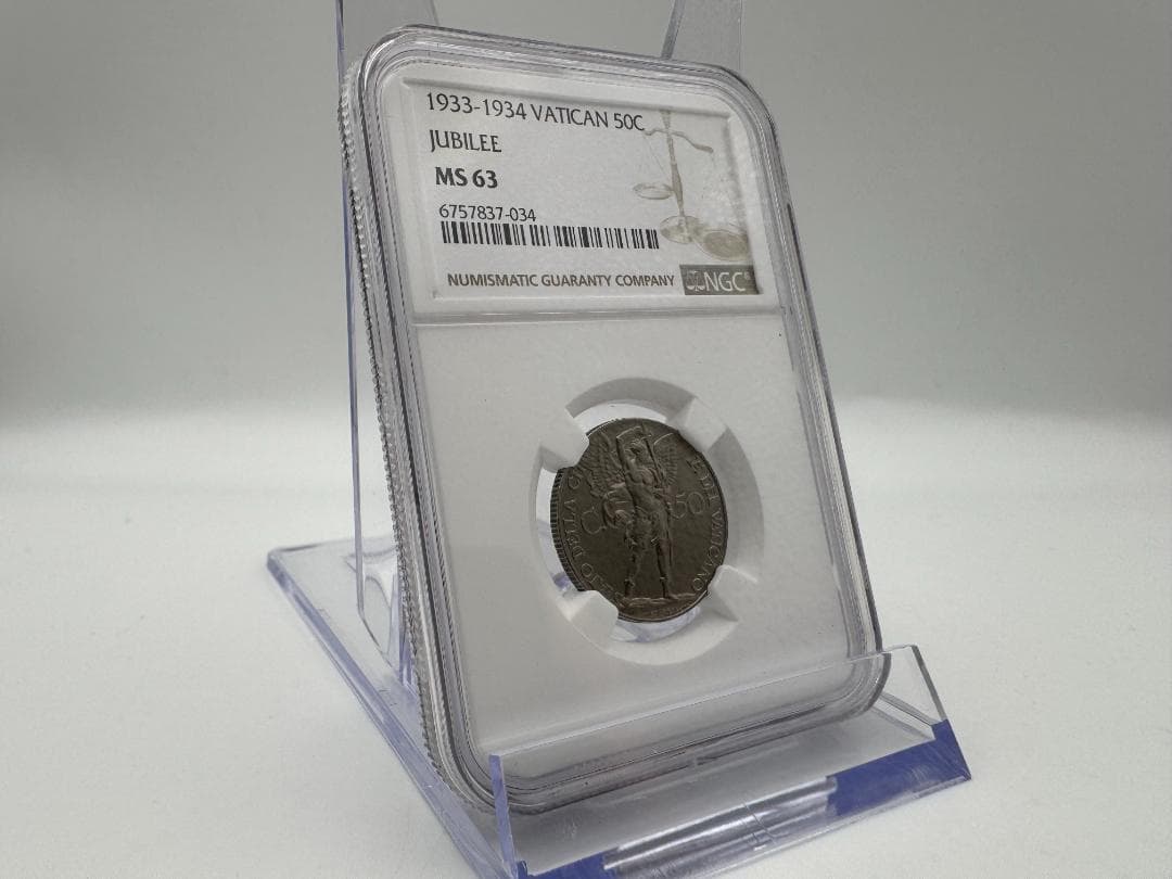 高鑑定 1933-1934 ヴァチカン MS63 50C 硬貨 希少 - メルカリ