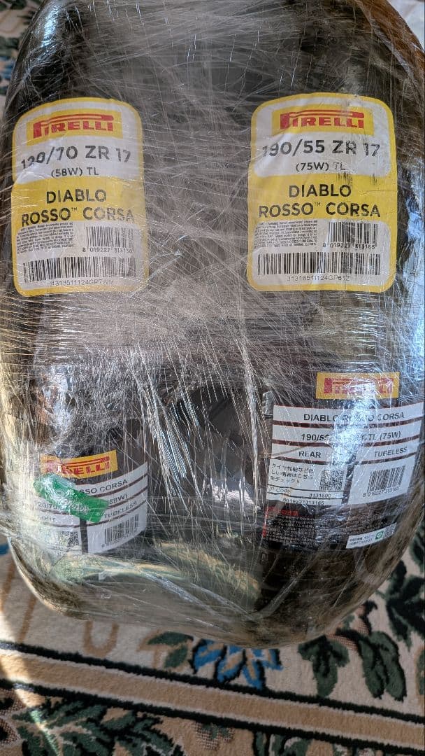 Pirelli Diablo Rosso Corsa タイヤセット ロッソコルサ PIRELLI（ピレリ） ディアブロ ロッソコルサ リア 190/55ZR17 （75W