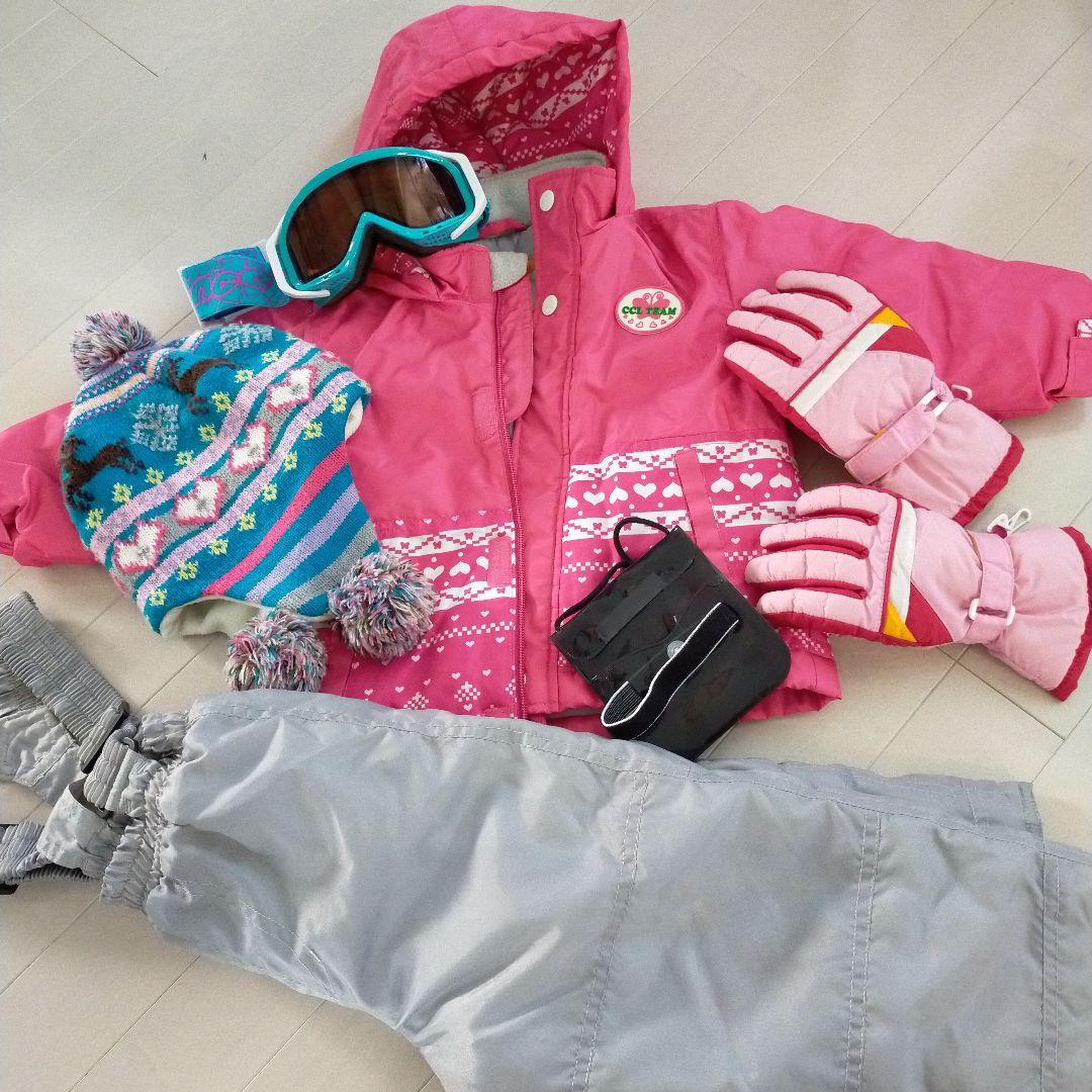 【キレイです】90センチ女の子用スキー、ボードウェア 小物付き 6点セット お買い得品 【キレイです】90センチ女の子用スキー、ボードウェア 小物