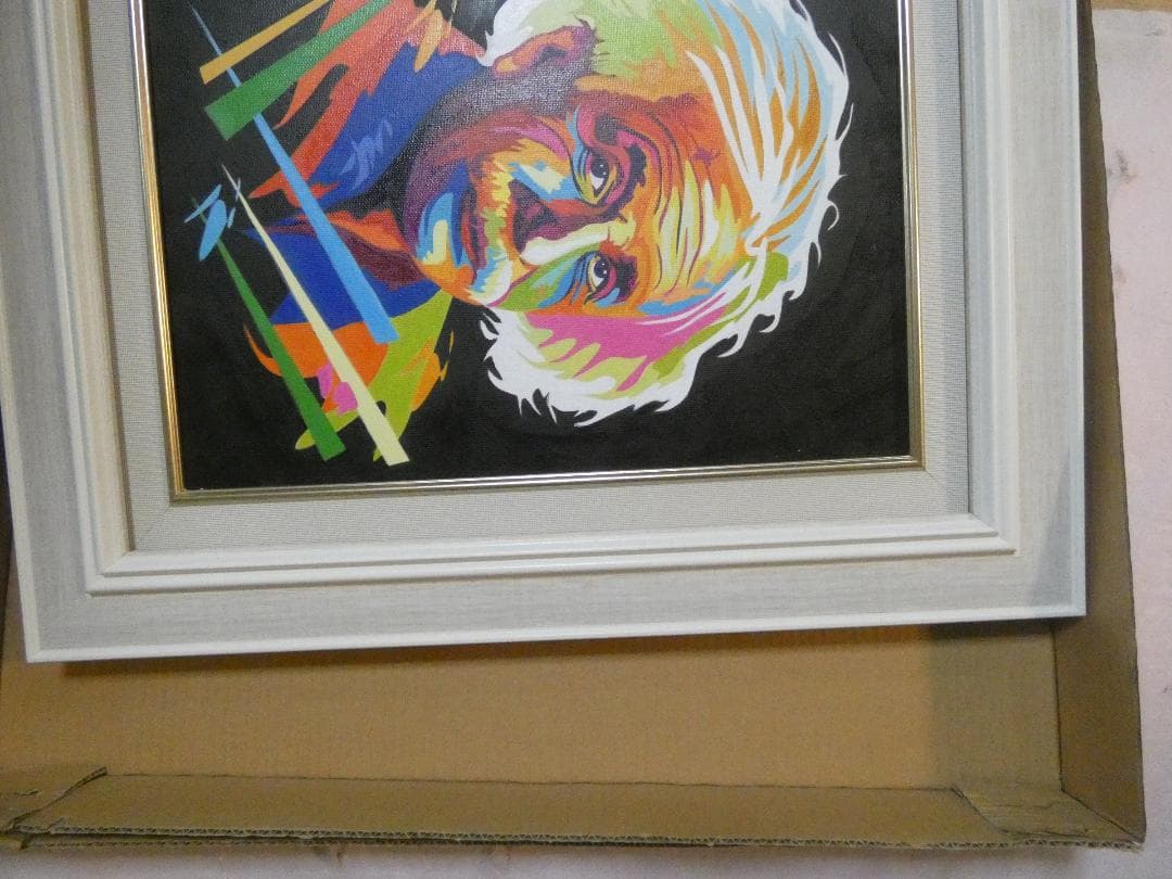 アンディ・ウォーホル「Albert Einstein」サインF6額装 肉筆手描き
