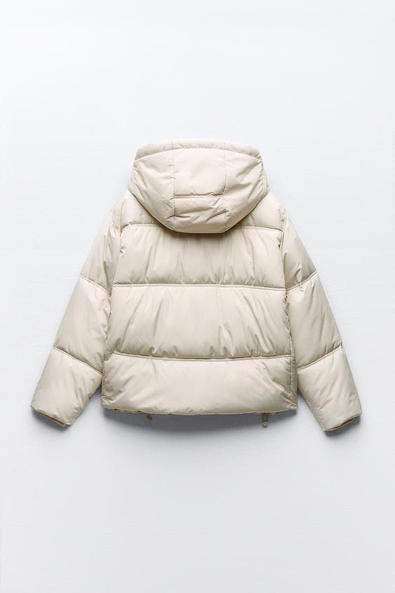 ZARA 新品 ウォーター ウィンドプロテクション クロップドパフ