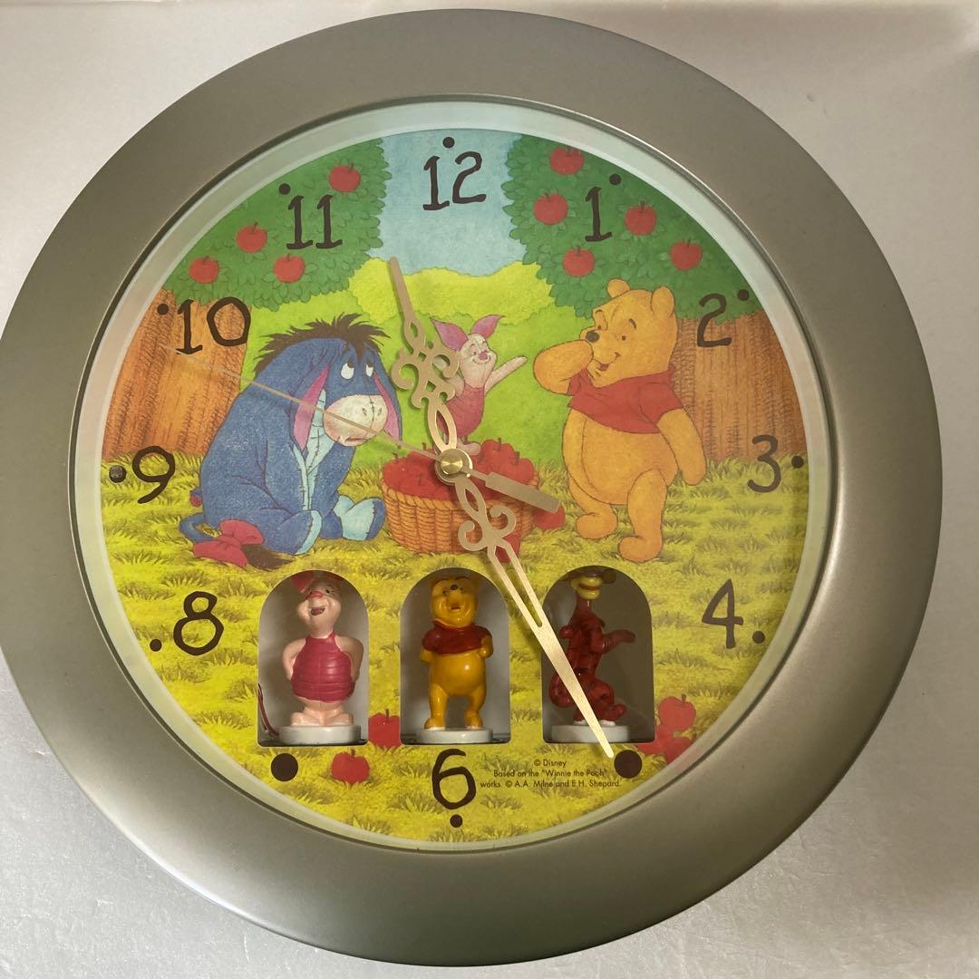ディズニー くまのプーさん からくり時計 (壁掛けタイプ) レトロ 電池