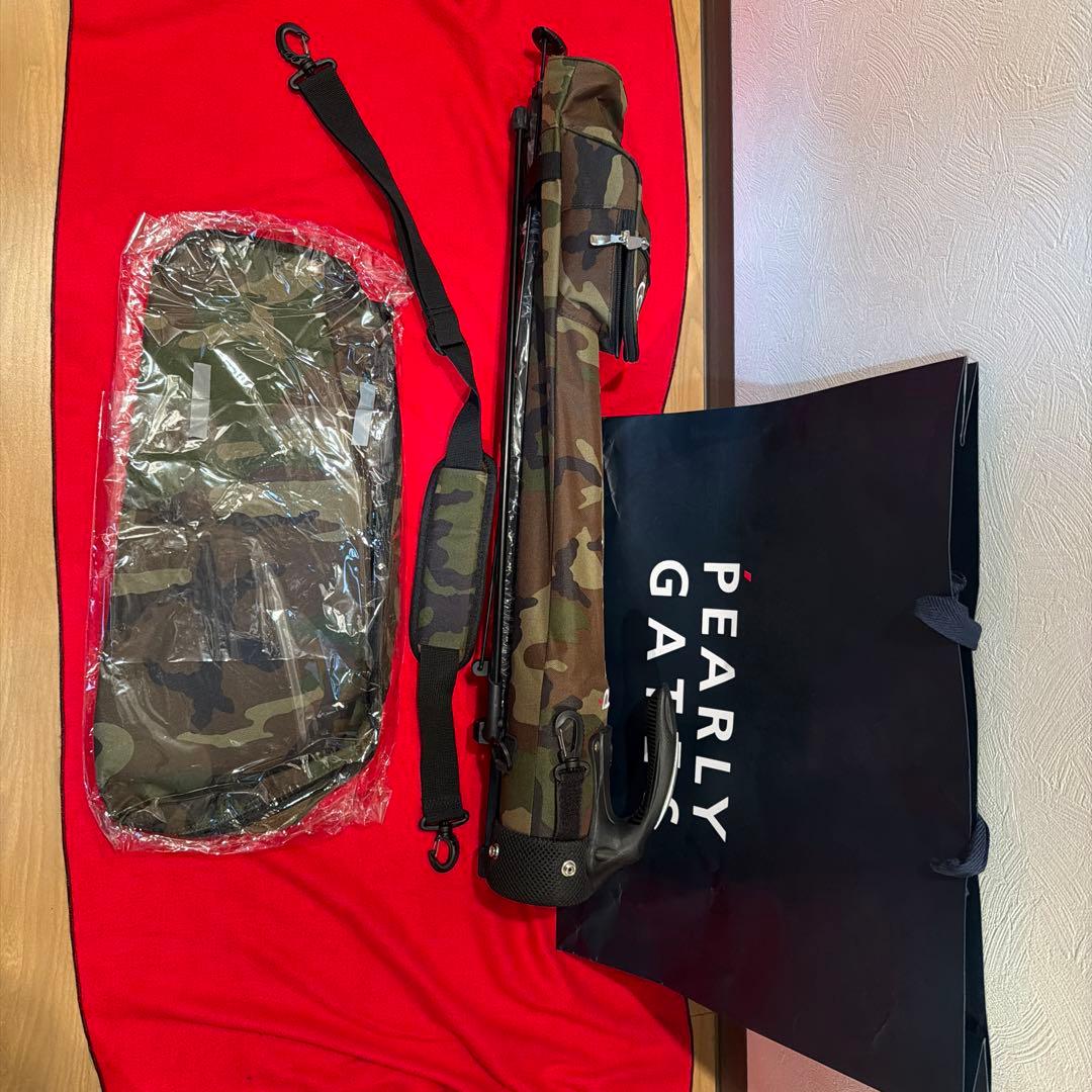 PEARLY GATES 迷彩セルフキャディバッグ レア パーリーゲイツ 限定版 カモフラ 迷彩 キャディバッグ スタンド