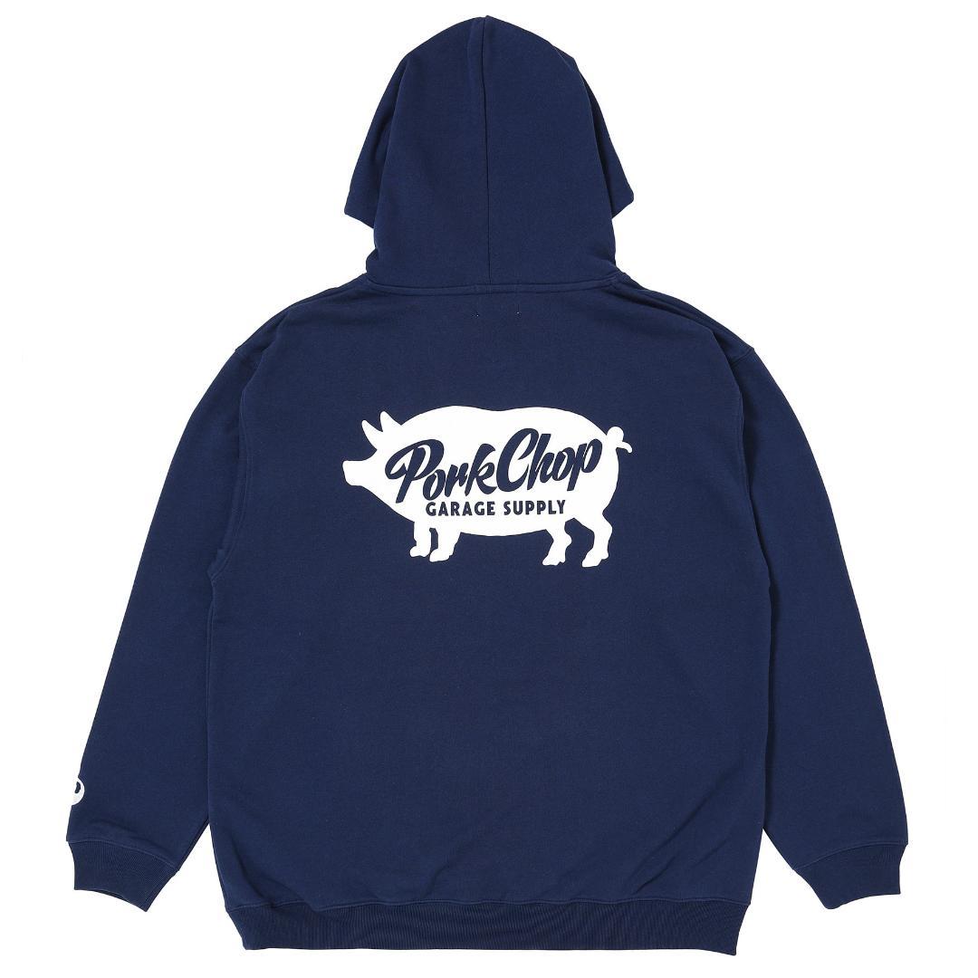 Pork Chop Garage Supply ネイビー パーカー-大阪のショップ