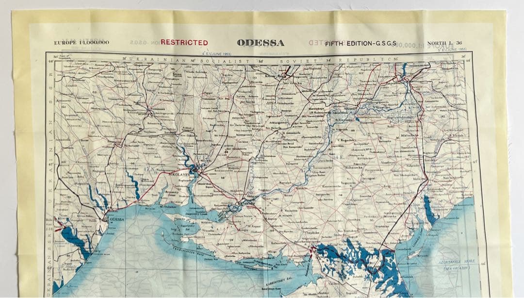 デッドストック！イギリス軍 エスケープ マップ RAF 1950s 英空軍