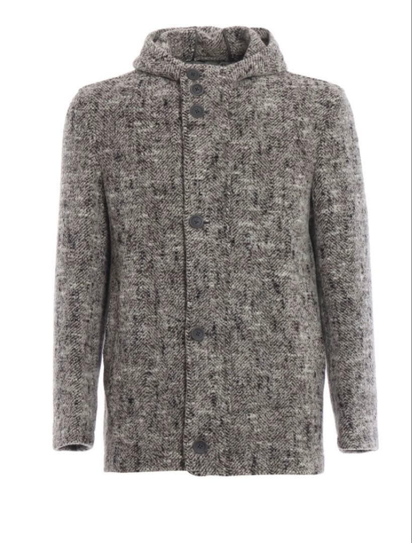 LEON別注 HERNOヘルノ フーディコート ヘリンボーン柄 アルパカ混