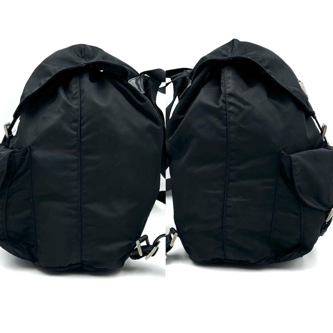 《美品》ギャラ付 PRADA 三角ロゴ Wポケット ナイロン レザーリュック